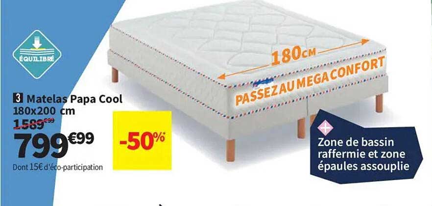 Matelas Papa Cool 180x200 cm