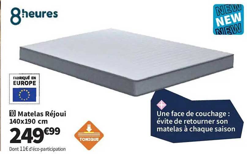 Matelas Réjoui 140x190 cm