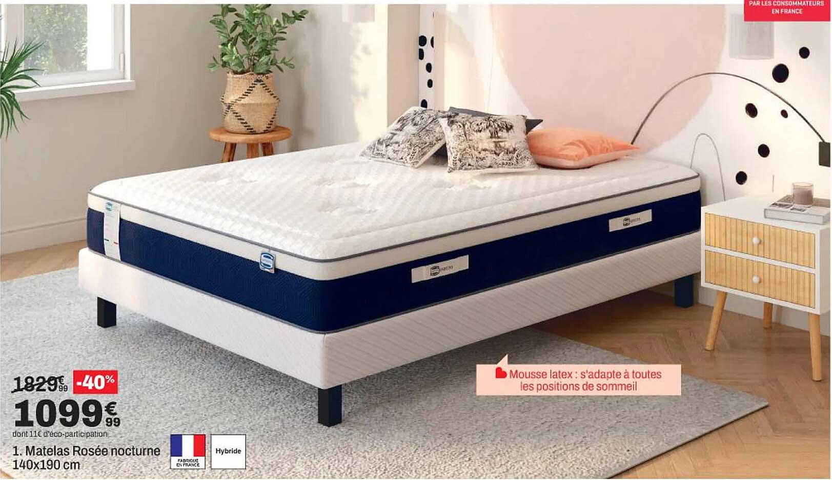 Matelas Rosée nocturne 140x190 cm