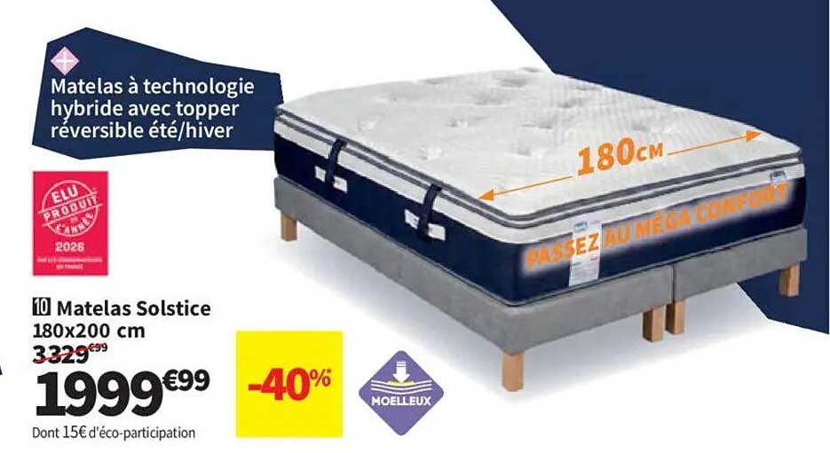 Matelas Solstice 180x200 cm