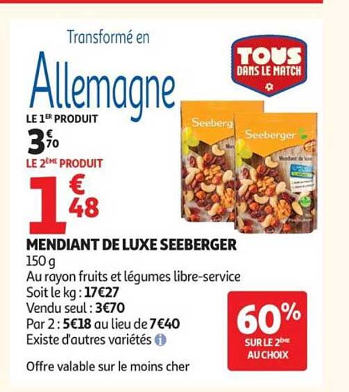 MENDIANT DE LUXE SEEBERGER 150 g