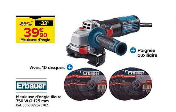 Meuleuse d'angle filaire 750 W Ø 125 mm