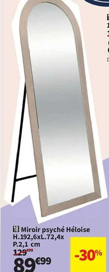 Miroir psyché Héloise H.192,6xL.72,4xP.2,1 cm