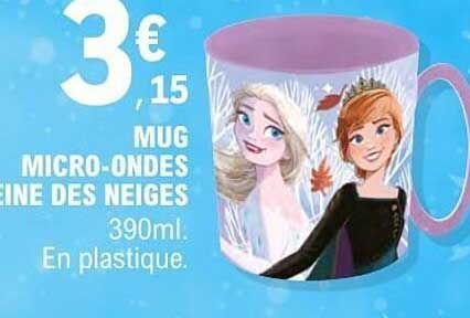 MUG MICRO-ONDES REINE DES NEIGES 390ml. En plastique.