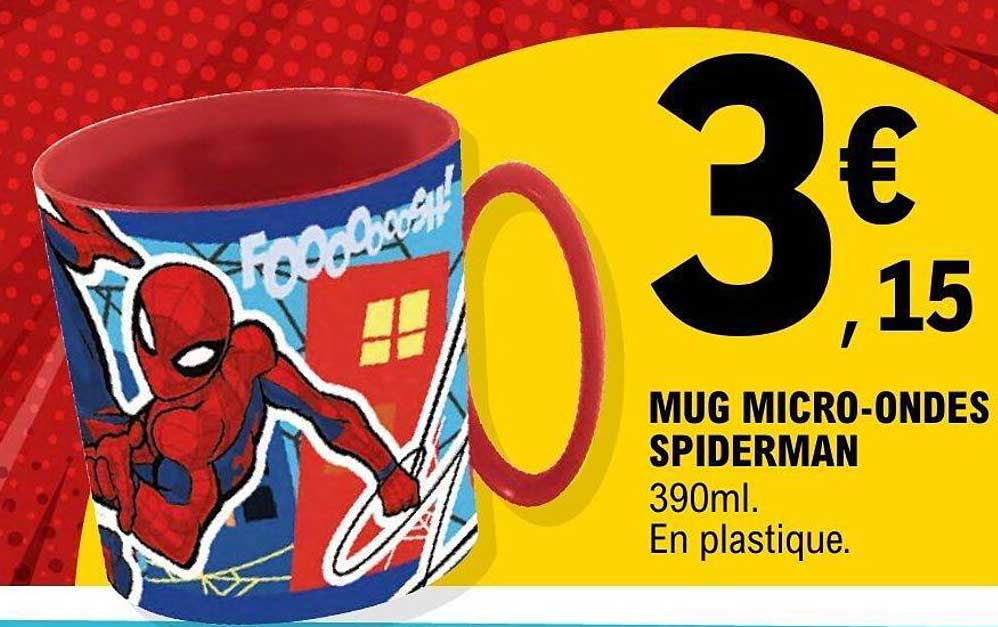 MUG MICRO-ONDES SPIDERMAN 390ml. En plastique.