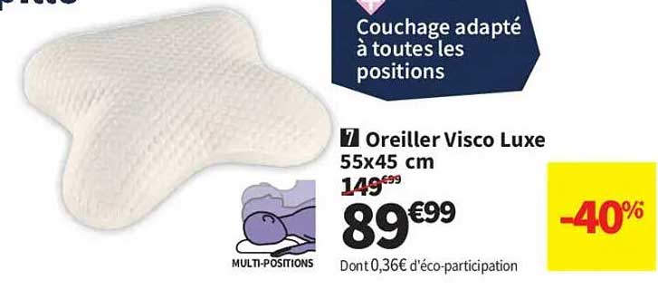 Oreiller Visco Luxe 55x45 cm