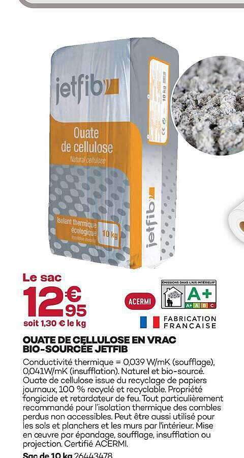 OUATE DE CELLULOSE EN VRAC BIO-SOURCEE JETFIB