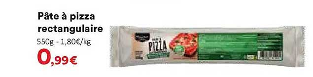 Pâte à pizza rectangulaire