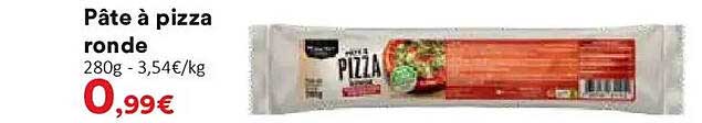 Pâte à pizza ronde