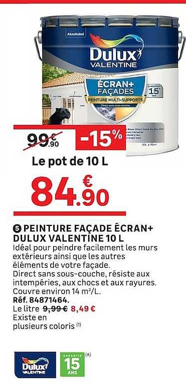 PEINTURE FAÇADE ECRAN+ DULUX VALENTINE 10 L