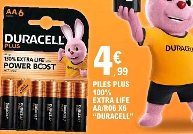 PILES PLUS 100% EXTRA LIFE AA/R06 X6 “DURACELL”