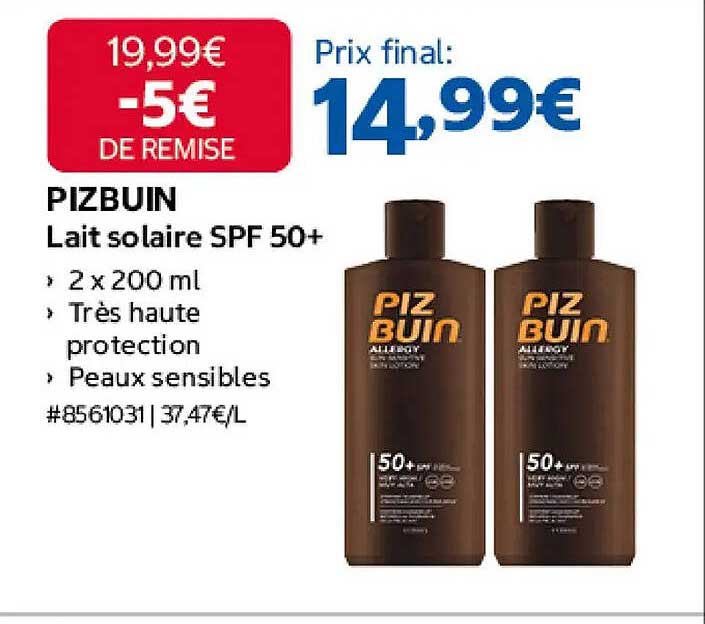 PIZBUIN Lait solaire SPF 50+