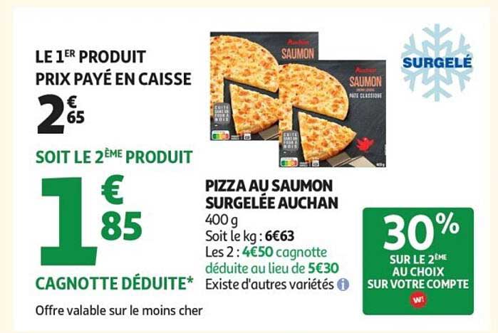PIZZA AU SAUMON SURGELÉE AUCHAN