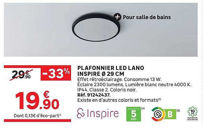 PLAFONNIER LED LANO INSPIRE Ø 29 CM