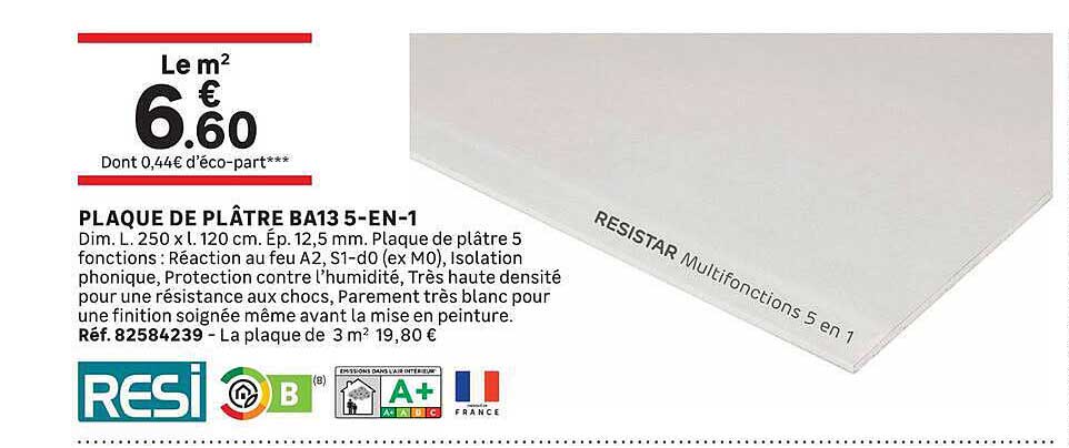 PLAQUE DE PLATRE BA13 5-EN-1