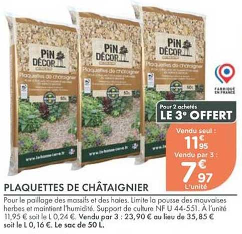PLAQUETTES DE CHÂTAIGNIER