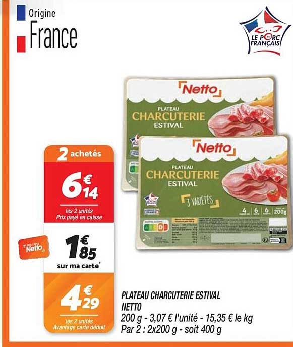PLATEAU CHARCUTERIE ESTIVAL NETTO