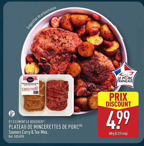 PLATEAU DE MINICROTTES DE PORC® Saveurs Curry & Tex-Mex.