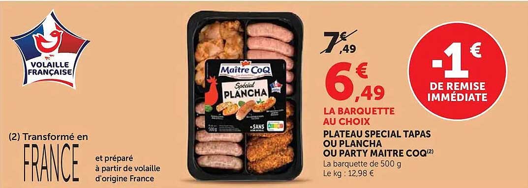 PLATEAU SPECIAL TAPAS OU PLANCHA OU PARTY MAITRE COQ