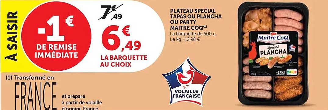 PLATEAU SPECIAL TAPAS OU PLANCHA OU PARTY MAITRE COQ(1)