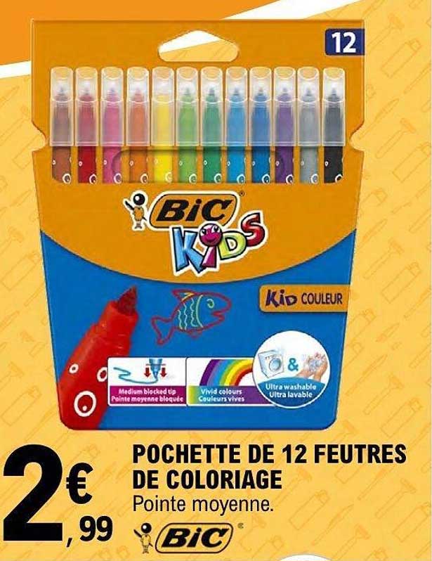 POCHETTE DE 12 FEUTRES DE COLORIAGE