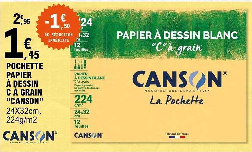 POCHETTE PAPIER À DESSIN C À GRAIN “CANSON”