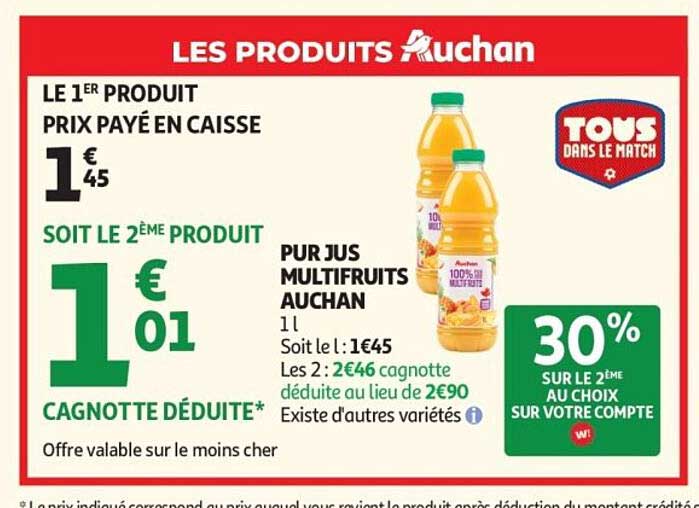 PUR JUS MULTIFRUITS AUCHAN