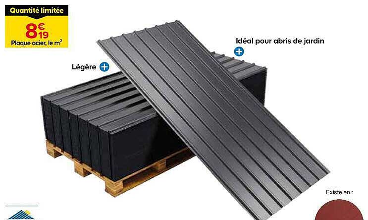 Quantité limitée 8€19 Plaque acier, le m²