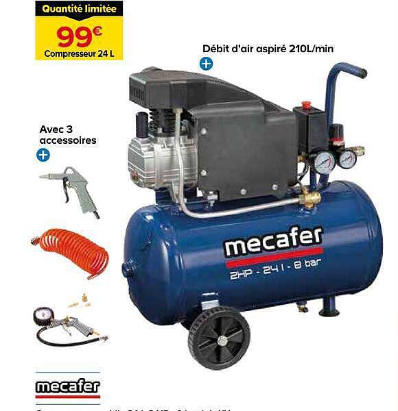 Quantité limitée
99€
Compresseur 24 L