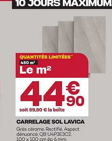 QUANTITÉS LIMITÉES 450 m² Le m2