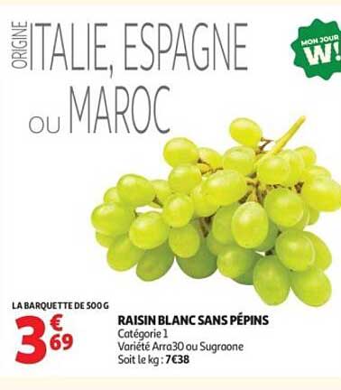 RAISIN BLANC SANS PÉPINS