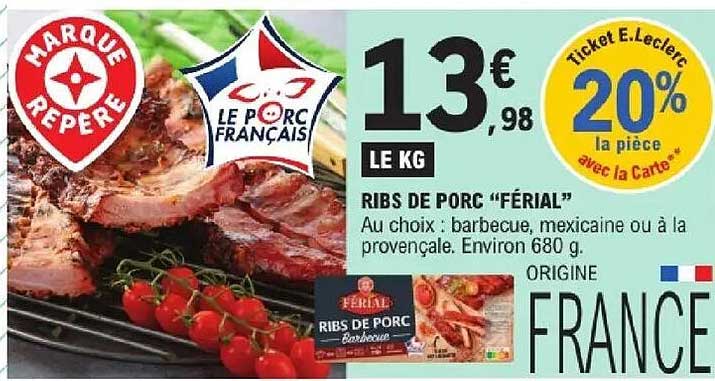 RIBS DE PORC “FÉRIAL”