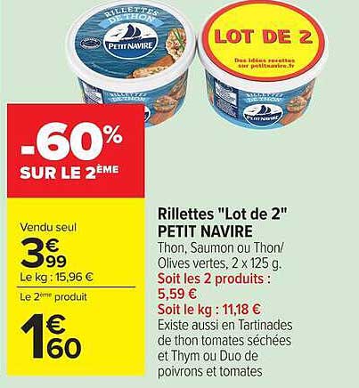 Rillettes "Lot de 2" PETIT NAVIRE