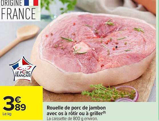 Rouelle de porc de jambon avec os à rôtir ou à griller