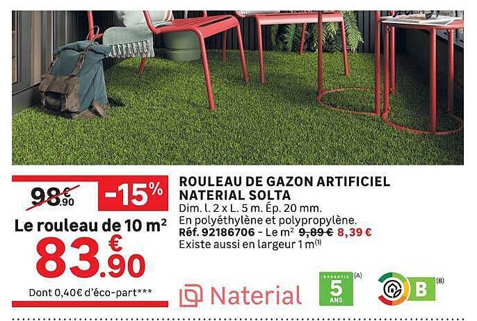 ROULEAU DE GAZON ARTIFICIEL MATERIAL SOLTA
