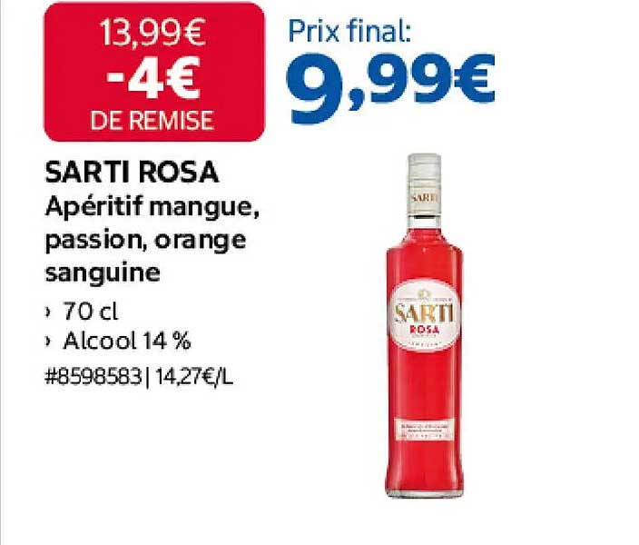 SARTI ROSA Apéritif mangue, passion, orange sanguine