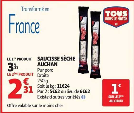 SAUCISSE SÈCHE AUCHAN