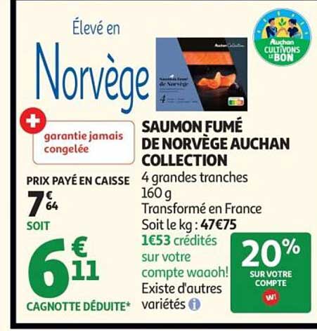 SAUMON FUMÉ DE NORVÈGE AUCHAN COLLECTION