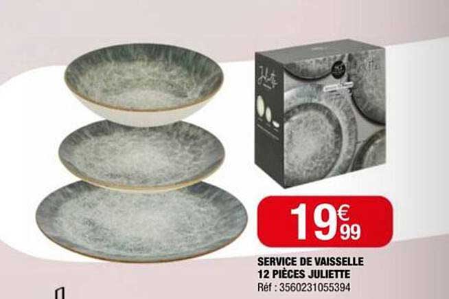 SERVICE DE VAISSELLE 12 PIÈCES JULIETTE
