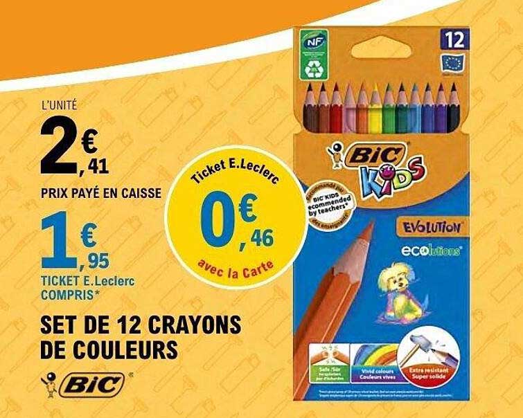 SET DE 12 CRAYONS DE COULEURS