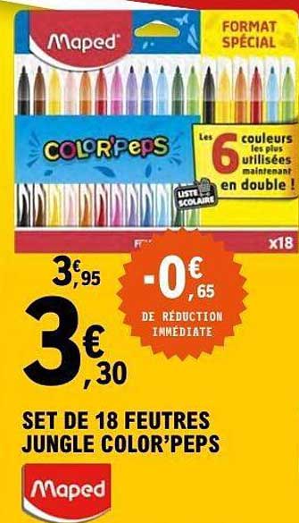 SET DE 18 FEUTRES JUNGLE COLOR’PEPS