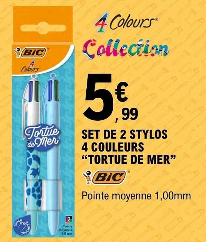 SET DE 2 STYLOS 4 COULEURS “TORTUE DE MER”