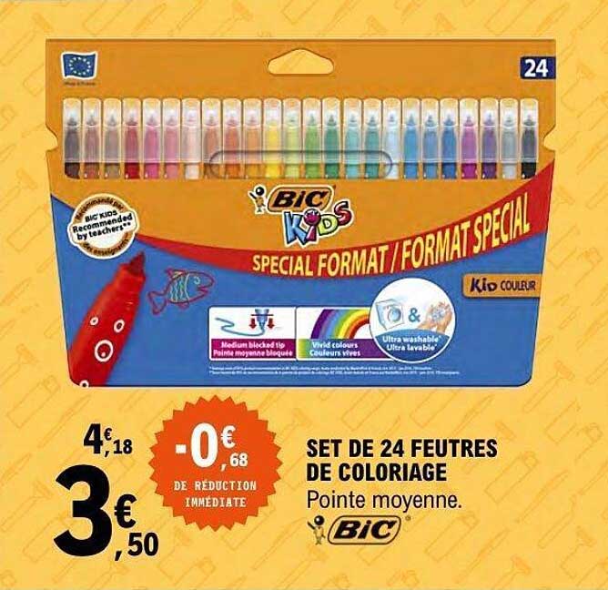 SET DE 24 FEUTRES DE COLORIAGE Pointe moyenne. BIC