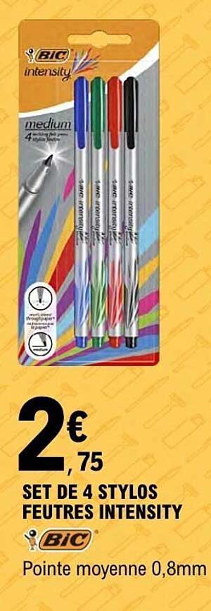 SET DE 4 STYLOS FEUTRES INTENSITY