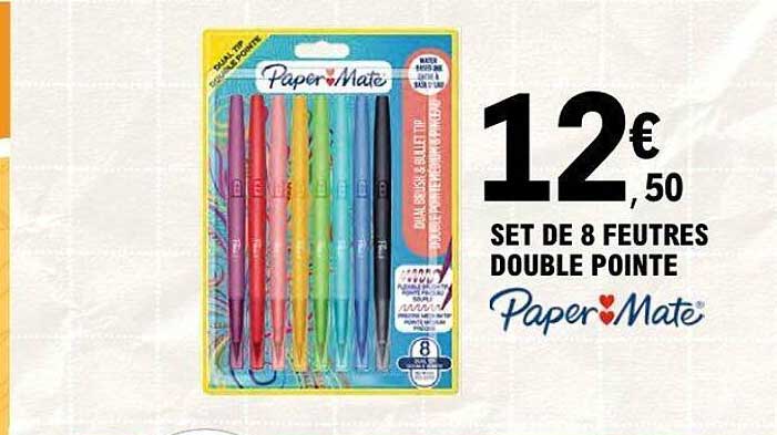 SET DE 8 FEUTRES DOUBLE POINTE Paper Mate