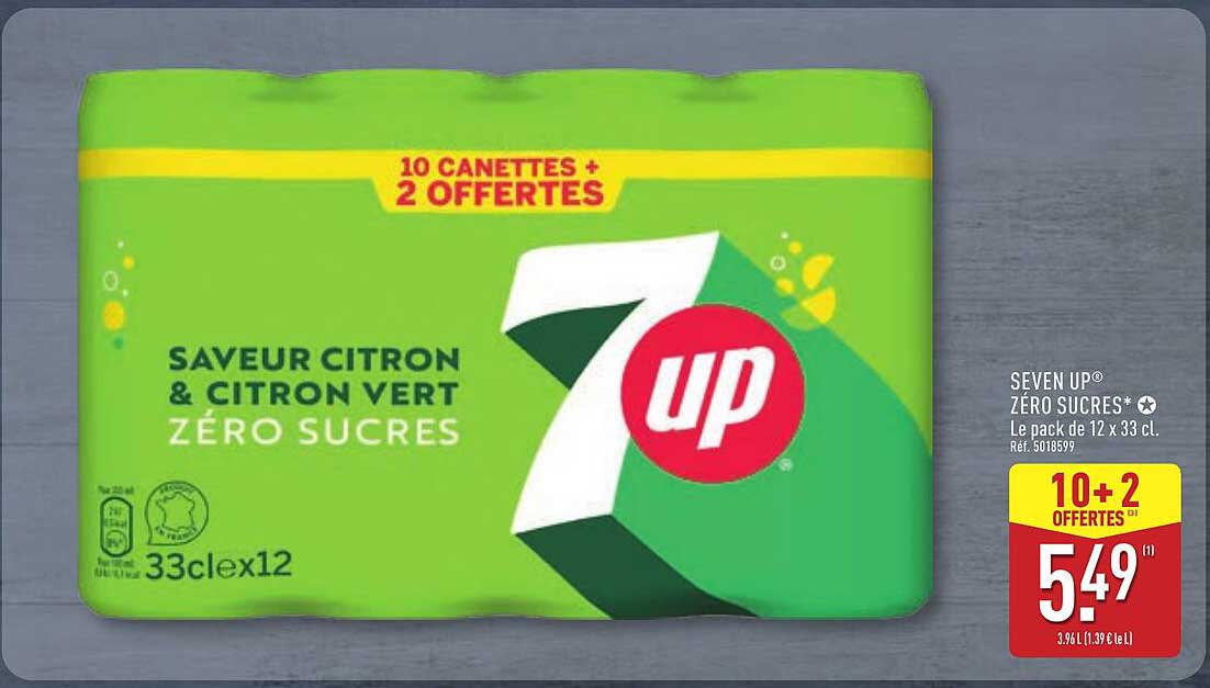 SEVEN UP® ZÉRO SUCRES*