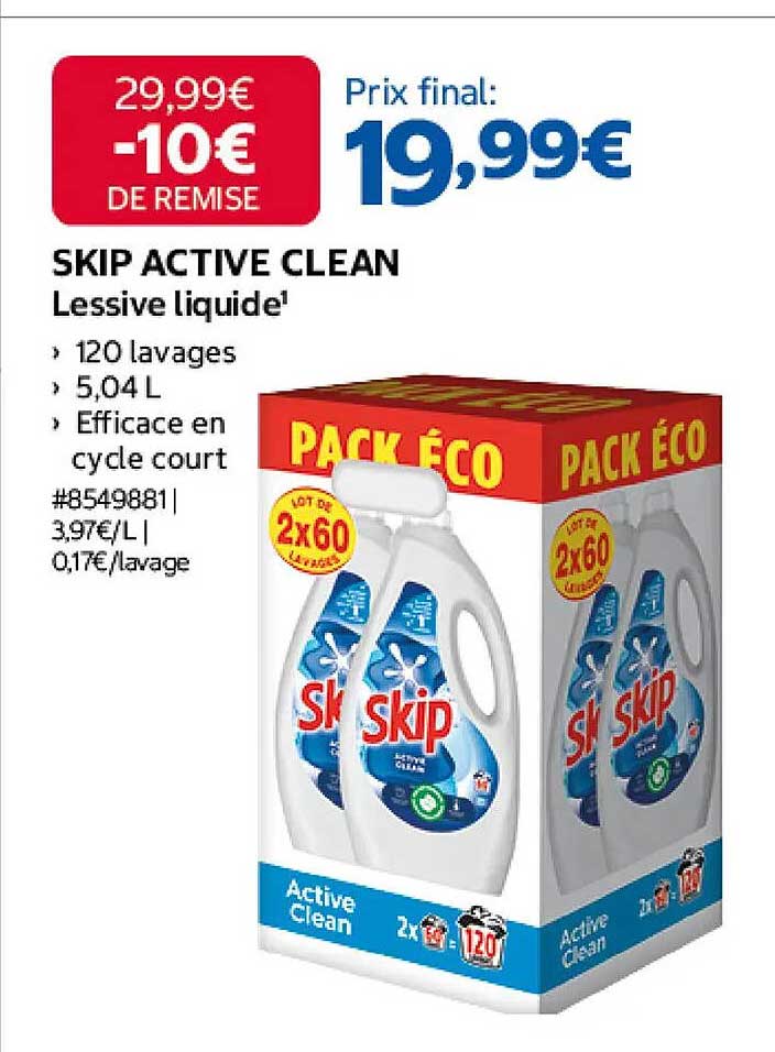 SKIP ACTIVE CLEAN Lessive liquide