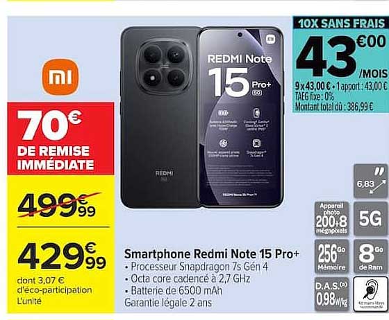 Smartphone Redmi Note 15 Pro+