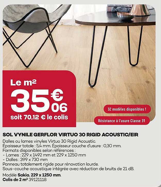 SOL VYNILE GERFLOR VIRTUO 30 RIGID ACOUSTIC/EIR