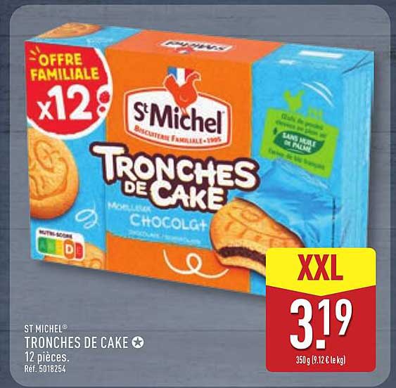 ST MICHEL TRONCHES DE CAKE 12 pièces